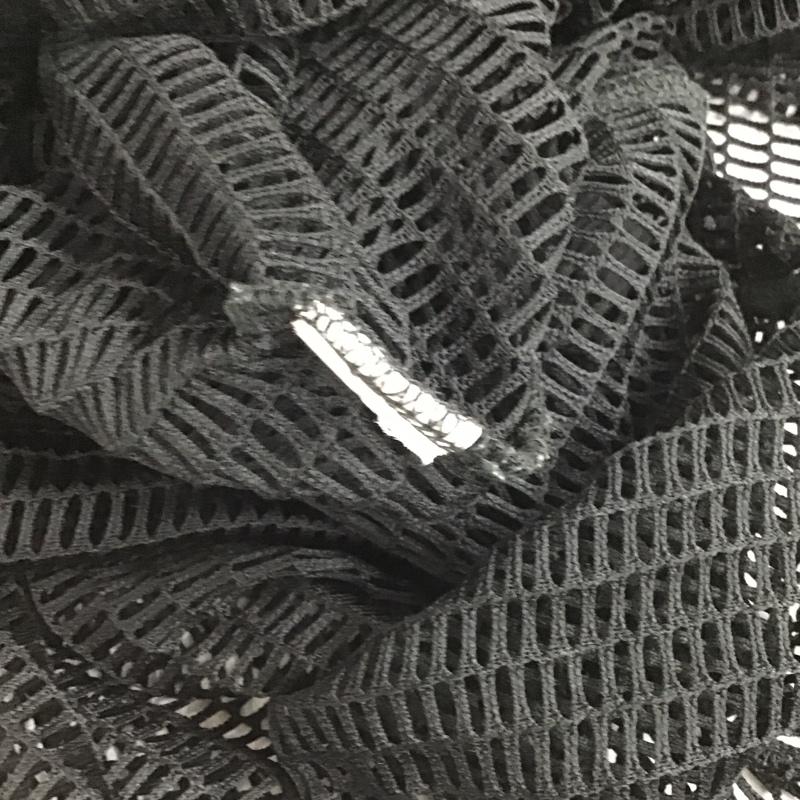ザラ ZARA TRAFALUC ワンピース ひざ丈スカート メッシュ 半袖 M 無地 黒 / ブラック /  レディース USED 古着 中古 10098288