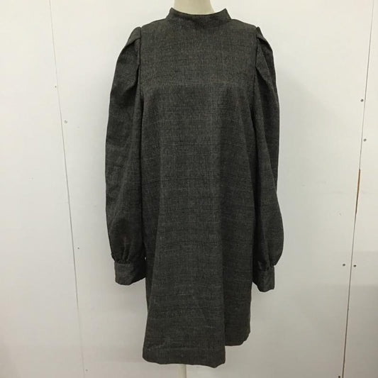 ダブルクローゼット w closet ワンピース ひざ丈スカート 323856 モックネック チェック ダークグレー / ダークグレー / X 青 / ブルー / X 橙 / オレンジ / X えんじ / ワインレッド /  レディース USED 古着 中古 10098294