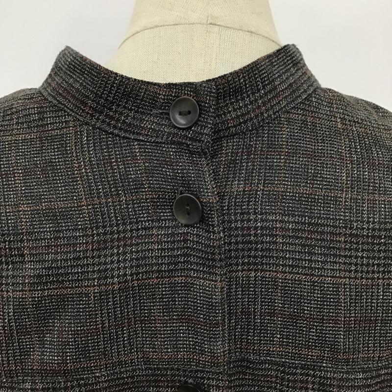 ダブルクローゼット w closet ワンピース ひざ丈スカート 323856 モックネック チェック ダークグレー / ダークグレー / X 青 / ブルー / X 橙 / オレンジ / X えんじ / ワインレッド /  レディース USED 古着 中古 10098294