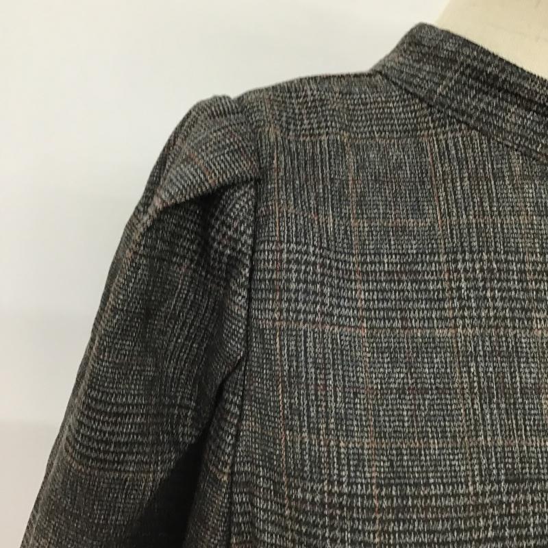 ダブルクローゼット w closet ワンピース ひざ丈スカート 323856 モックネック チェック ダークグレー / ダークグレー / X 青 / ブルー / X 橙 / オレンジ / X えんじ / ワインレッド /  レディース USED 古着 中古 10098294
