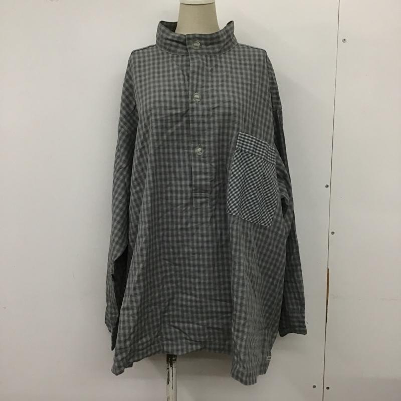 ニコアンド niko and... カットソー 長袖 T211DA02AD ノーカラー プルオーバーシャツ FREE チェック 薄緑 / ライトグリーン / X 紫 / パープル / X 黒 / ブラック /  レディース USED 古着 中古 10098313