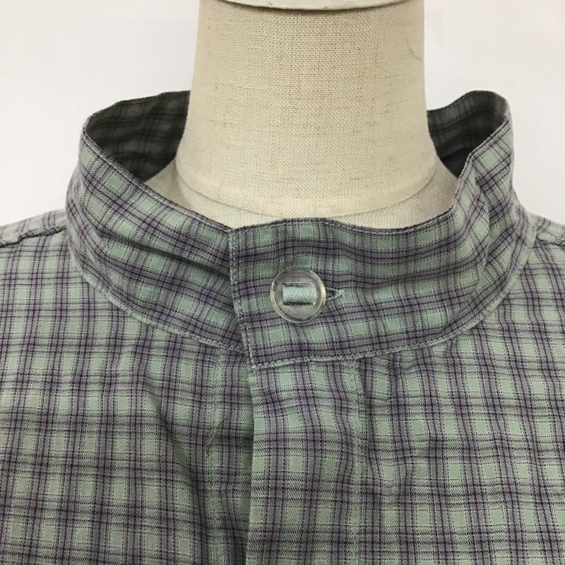 ニコアンド niko and... カットソー 長袖 T211DA02AD ノーカラー プルオーバーシャツ FREE チェック 薄緑 / ライトグリーン / X 紫 / パープル / X 黒 / ブラック /  レディース USED 古着 中古 10098313