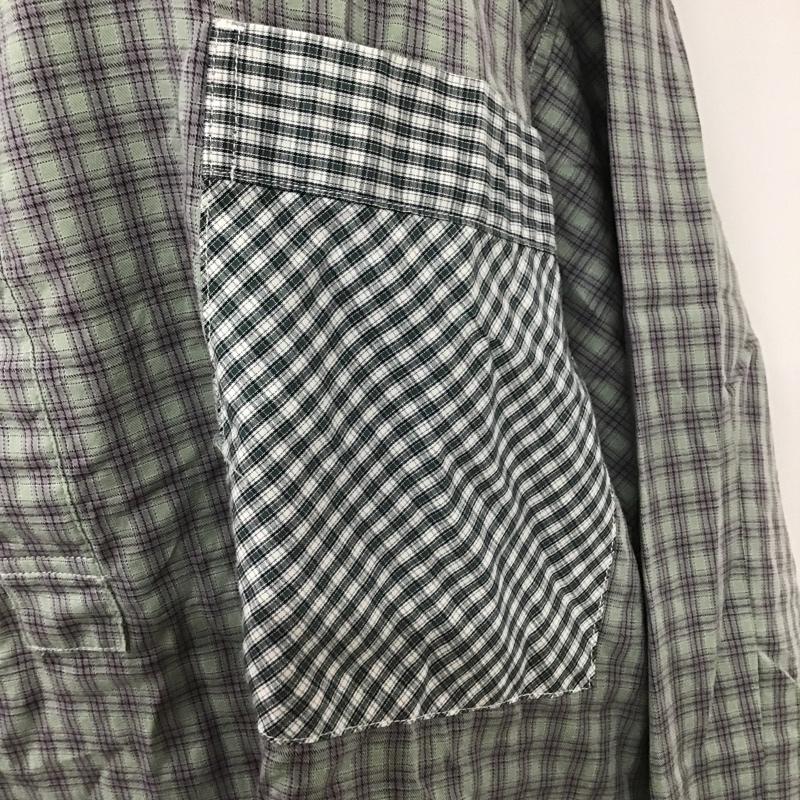 ニコアンド niko and... カットソー 長袖 T211DA02AD ノーカラー プルオーバーシャツ FREE チェック 薄緑 / ライトグリーン / X 紫 / パープル / X 黒 / ブラック /  レディース USED 古着 中古 10098313