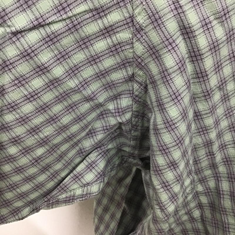 ニコアンド niko and... カットソー 長袖 T211DA02AD ノーカラー プルオーバーシャツ FREE チェック 薄緑 / ライトグリーン / X 紫 / パープル / X 黒 / ブラック /  レディース USED 古着 中古 10098313