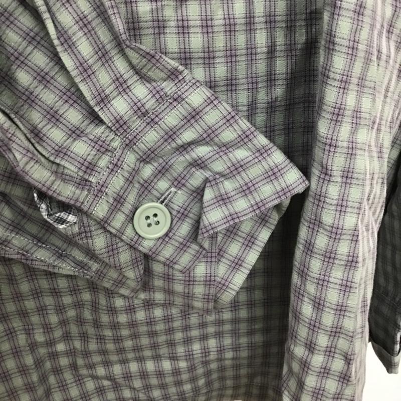 ニコアンド niko and... カットソー 長袖 T211DA02AD ノーカラー プルオーバーシャツ FREE チェック 薄緑 / ライトグリーン / X 紫 / パープル / X 黒 / ブラック /  レディース USED 古着 中古 10098313