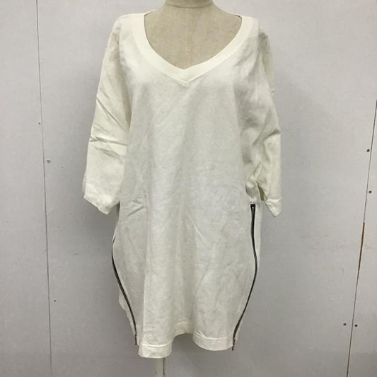 ジーナシス JEANASIS カットソー 半袖 JS063149TP サイドジッププルオーバー Vネック FREE 無地 白 / ホワイト /  レディース USED 古着 中古 10098317