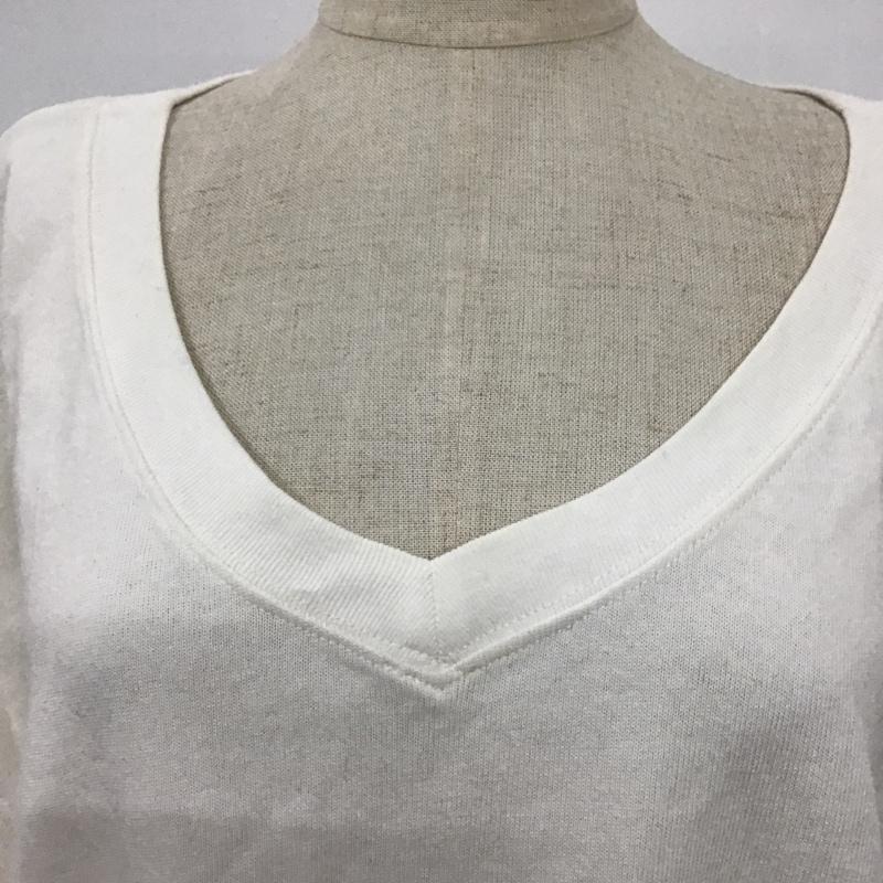 ジーナシス JEANASIS カットソー 半袖 JS063149TP サイドジッププルオーバー Vネック FREE 無地 白 / ホワイト /  レディース USED 古着 中古 10098317