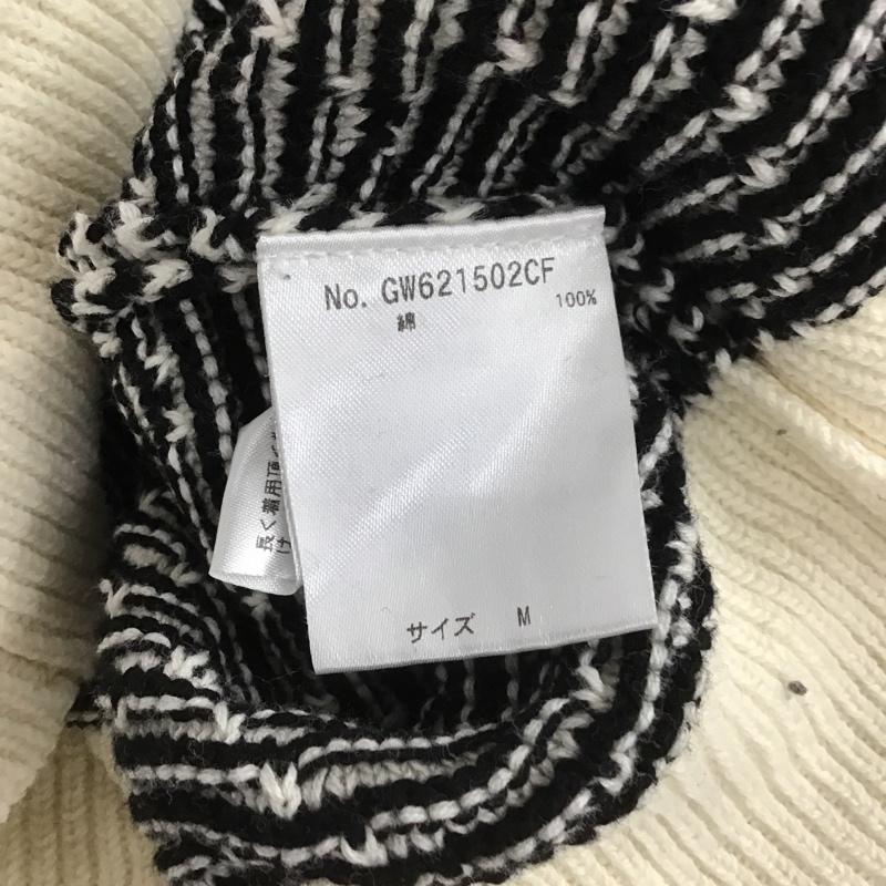 グローバルワーク GLOBAL WORK ニット、セーター 長袖 GW621502CF クルーネック M ボーダー柄 白 / ホワイト / X 黒 / ブラック /  レディース USED 古着 中古 10098320