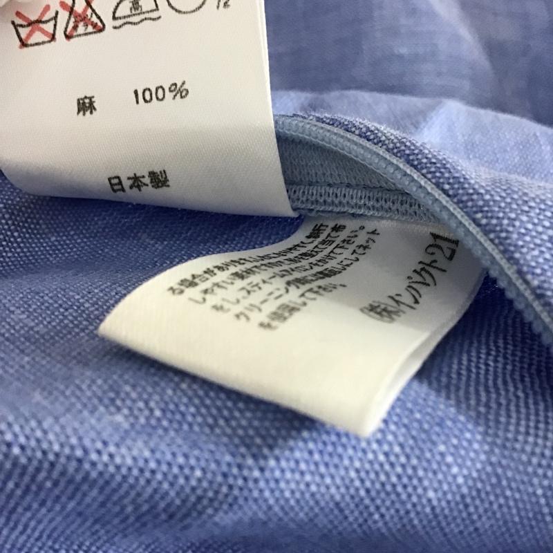 ラルフローレン RALPHLAUREN ワンピース ひざ丈スカート ノースリーブ キャミワンピース リネン 7 無地 水色 / ライトブルー /  レディース USED 古着 中古 10098321