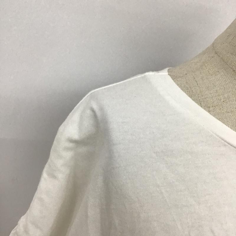 ザラ ZARA カットソー 半袖 半袖カットソー クルーネックカットソー フリルカットソー フレアカットソー L 無地 白 / ホワイト /  レディース USED 古着 中古 10098344