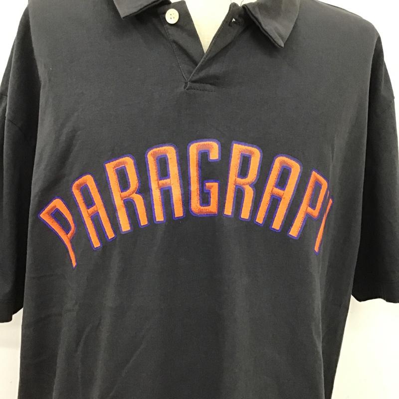 パラグラフ Paragraph カットソー 半袖 半袖カットソー ポロシャツ プリントTシャツ カラーカットソー 1 ロゴ、文字 黒 / ブラック /  メンズ USED 古着 中古 10098351