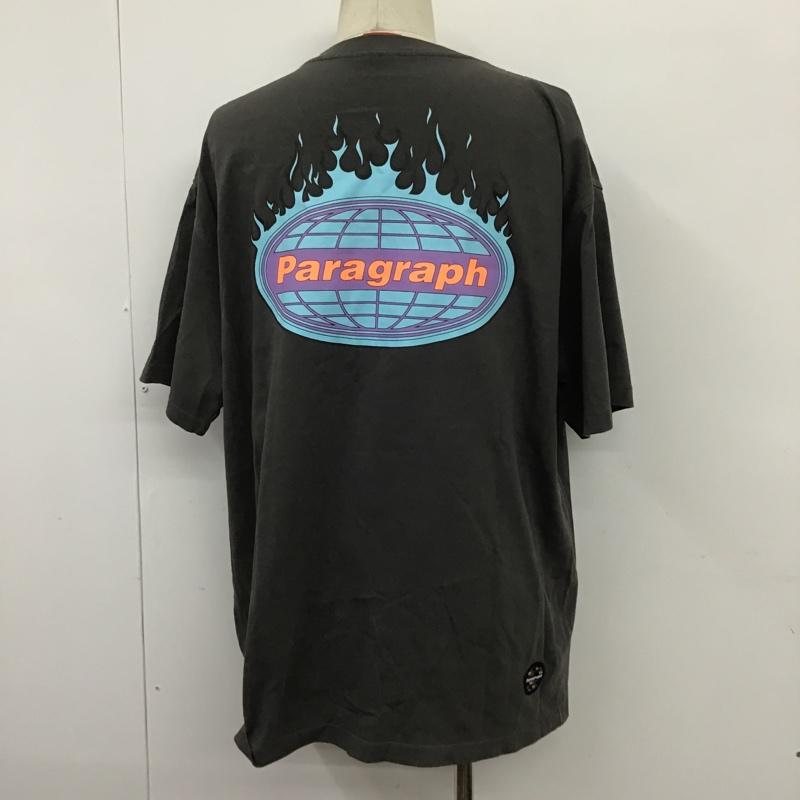 パラグラフ Paragraph Tシャツ 半袖 半袖カットソー プリントTシャツ クルーネックカットソー 3 ロゴ、文字 黒 / ブラック /  メンズ USED 古着 中古 10098357