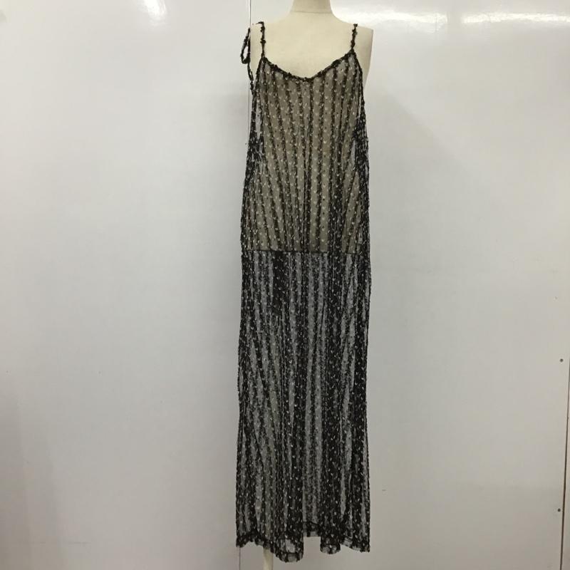 ニーム neam ワンピース ロングスカート チュールレース キャミワンピース 総柄 黒 / ブラック /  レディース USED 古着 中古 10098373