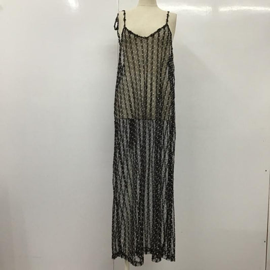 ニーム neam ワンピース ロングスカート チュールレース キャミワンピース 総柄 黒 / ブラック /  レディース USED 古着 中古 10098373