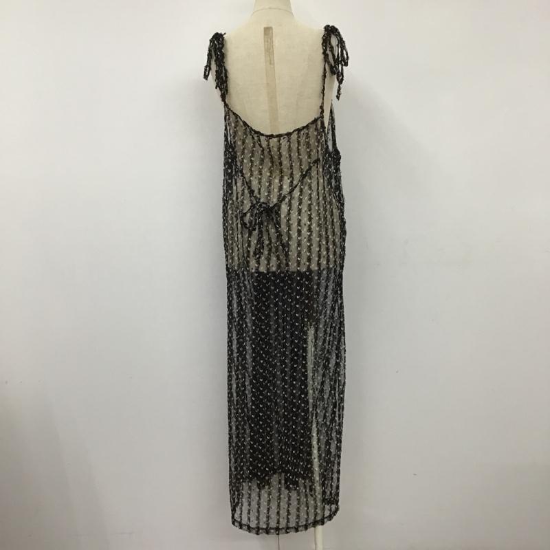 ニーム neam ワンピース ロングスカート チュールレース キャミワンピース 総柄 黒 / ブラック /  レディース USED 古着 中古 10098373