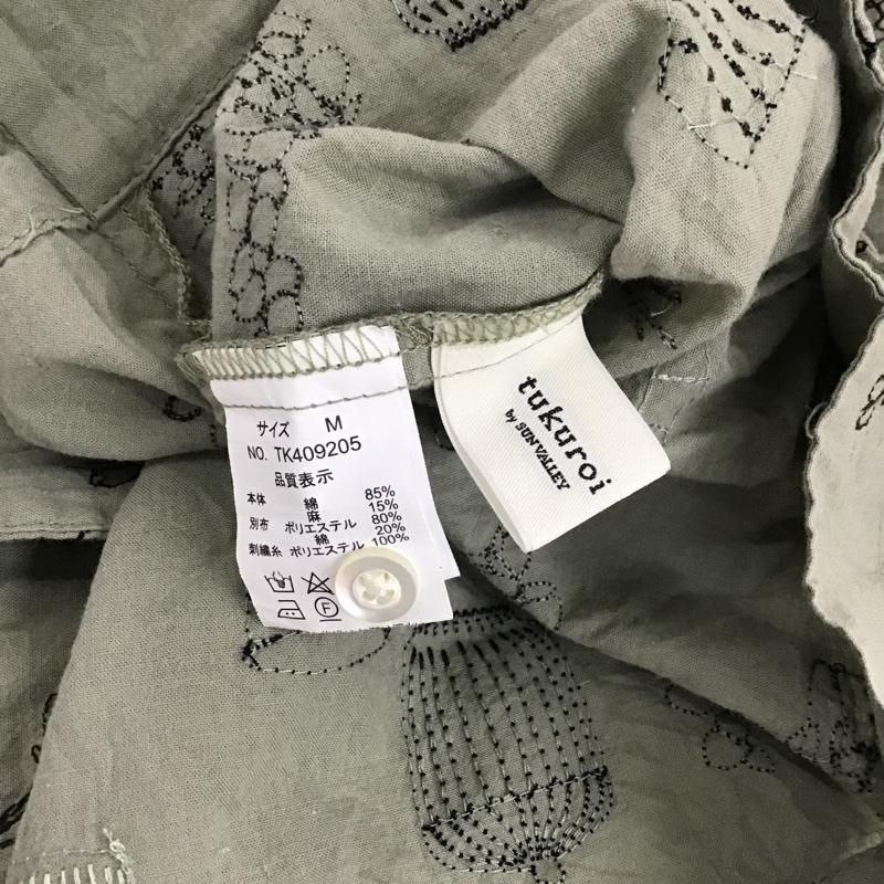 ツクロイ サンバレー tukuroi by SUNVALLEY ワンピース ひざ丈スカート TK409205 ノースリーブ 膝下丈 M 刺繍 カーキ / カーキ /  レディース USED 古着 中古 10098381