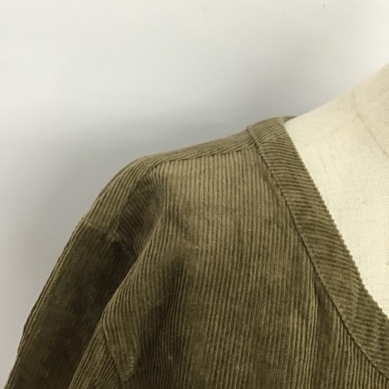 サニーレーベル Sonny Label ワンピース ひざ丈スカート LA87-26K030 コーデュロイ ノーカラー FREE 無地 カーキ / カーキ /  レディース USED 古着 中古 10098385