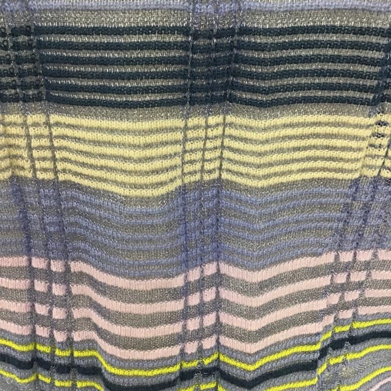 ザラニット ZARA KNIT ニット、セーター 半袖 サマーニット シアー L ボーダー柄 紫 / パープル / X 紺 / ネイビー / X 黄 / イエロー / X 桃 / ピンク /  レディース USED 古着 中古 10098392