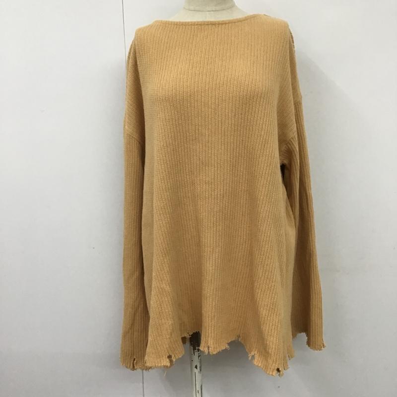 ケービーエフプラス KBF+ ニット、セーター 長袖 KP04-21N080 バックリボンプルオーバー 無地 橙 / オレンジ /  レディース USED 古着 中古 10098399