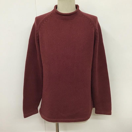 エルエルビーン L.L.Bean ニット、セーター 長袖 O SF65 ロールネック コットン M 無地 えんじ / ワインレッド /  メンズ USED 古着 中古 10098406