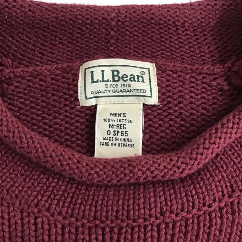 エルエルビーン L.L.Bean ニット、セーター 長袖 O SF65 ロールネック コットン M 無地 えんじ / ワインレッド /  メンズ USED 古着 中古 10098406