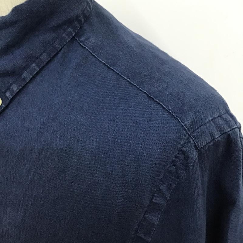 ラルフローレン RALPHLAUREN シャツ、ブラウス 半袖 ボタンダウン リネン M ワンポイント 紺 / ネイビー /  メンズ USED 古着 中古 10098417