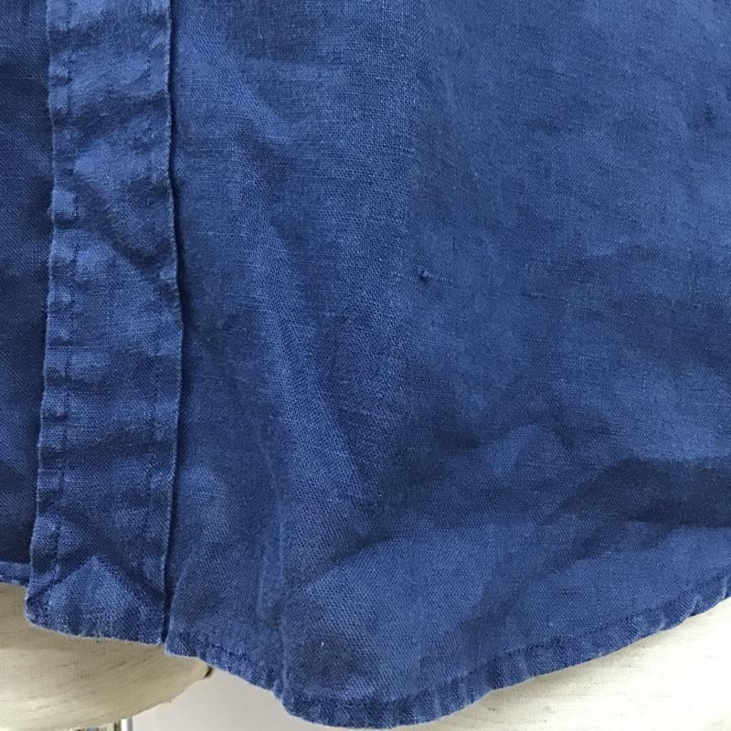 ラルフローレン RALPHLAUREN シャツ、ブラウス 半袖 ボタンダウン リネン M ワンポイント 紺 / ネイビー /  メンズ USED 古着 中古 10098417