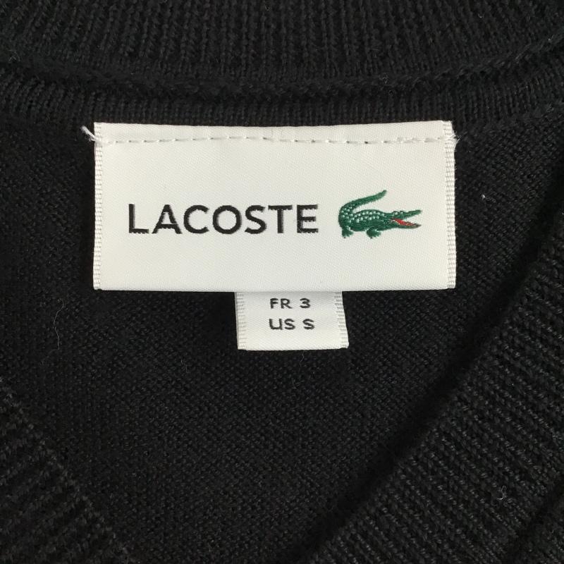 ラコステ LACOSTE ベスト ベスト ウール Vネック プルオーバー ワニ S ワンポイント 黒 / ブラック /  メンズ USED 古着 中古 10098427