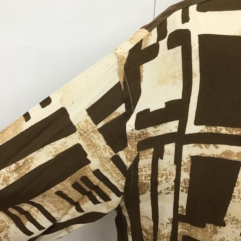 ザラ ZARA シャツ、ブラウス 長袖 長袖シャツ カジュアルシャツ 総柄シャツ プリントシャツ L 総柄 茶 / ブラウン /  メンズ USED 古着 中古 10098455