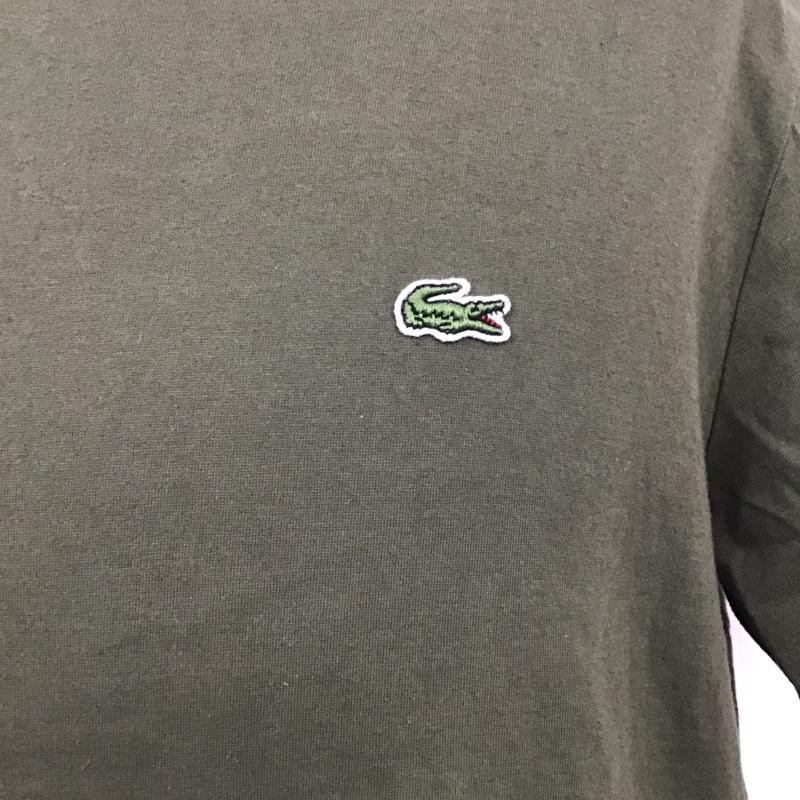 ラコステ LACOSTE Tシャツ 半袖 半袖カットソー クルーネックカットソー ロゴTシャツ L ロゴ、文字 カーキ / カーキ /  メンズ USED 古着 中古 10098465