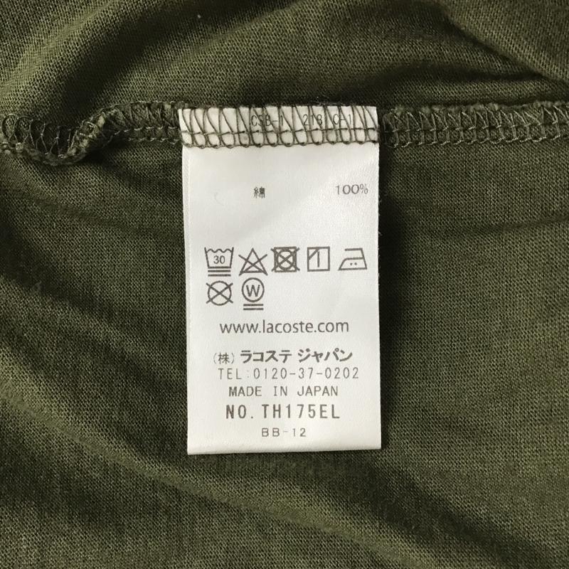 ラコステ LACOSTE Tシャツ 半袖 半袖カットソー クルーネックカットソー ロゴTシャツ L ロゴ、文字 カーキ / カーキ /  メンズ USED 古着 中古 10098465