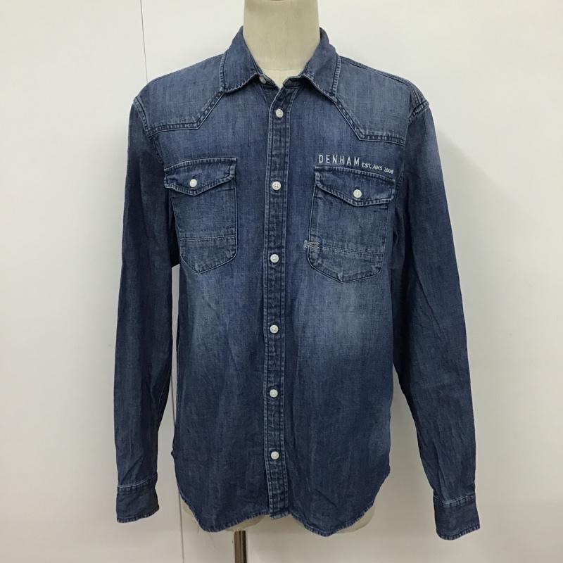 デンハム DENHAM シャツ、ブラウス 長袖 長袖 M ロゴ、文字 インディゴ / インディゴ /  メンズ USED 古着 中古 10098469