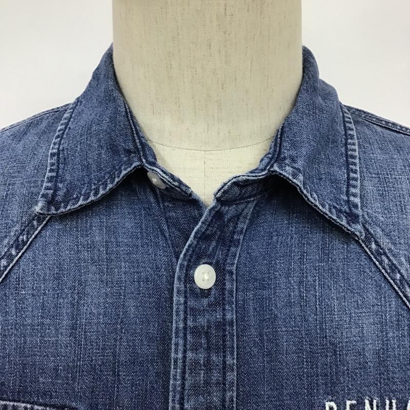 デンハム DENHAM シャツ、ブラウス 長袖 長袖 M ロゴ、文字 インディゴ / インディゴ /  メンズ USED 古着 中古 10098469