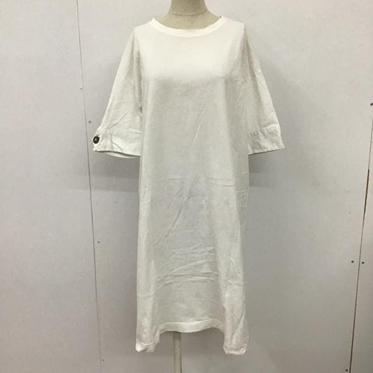 ザラ ZARA ワンピース ロングスカート ロングワンピース 半袖ワンピース カジュアルワンピース クルーネックワンピ M 無地 白 / ホワイト /  レディース USED 古着 中古 10098482