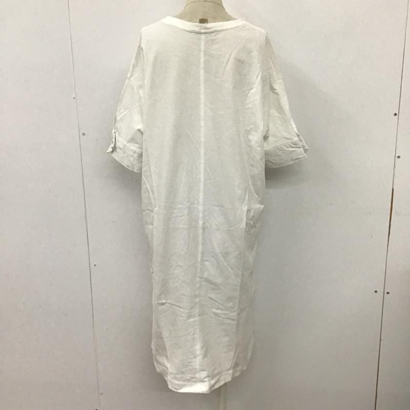 ザラ ZARA ワンピース ロングスカート ロングワンピース 半袖ワンピース カジュアルワンピース クルーネックワンピ M 無地 白 / ホワイト /  レディース USED 古着 中古 10098482