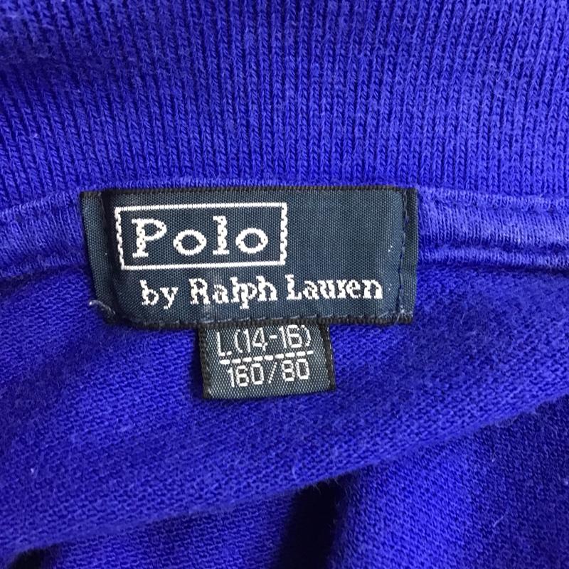 ラルフローレン RALPHLAUREN ポロシャツ 半袖 半袖カットソー ポロシャツ カラーシャツ カジュアルシャツ L ロゴ、文字 青 / ブルー /  レディース USED 古着 中古 10098551