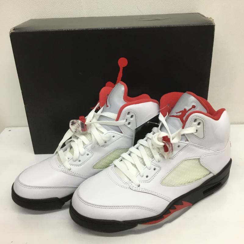 ナイキ NIKE スニーカー スニーカー AIR JORDAN 5 RETRO FIRE RED エアジョーダン 5 レトロ ファイアレッド DA1911-102 27.0cm ロゴ、文字 白 / ホワイト /  メンズ USED 古着 中古 10098603