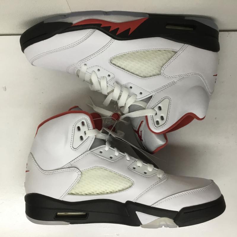 ナイキ NIKE スニーカー スニーカー AIR JORDAN 5 RETRO FIRE RED エアジョーダン 5 レトロ ファイアレッド DA1911-102 27.0cm ロゴ、文字 白 / ホワイト /  メンズ USED 古着 中古 10098603