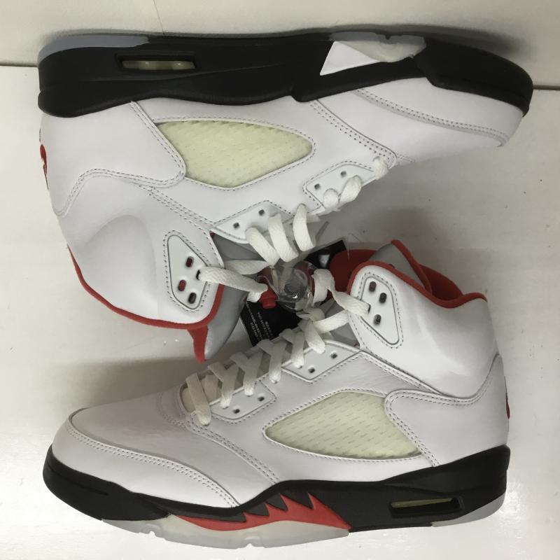 ナイキ NIKE スニーカー スニーカー AIR JORDAN 5 RETRO FIRE RED エアジョーダン 5 レトロ ファイアレッド DA1911-102 27.0cm ロゴ、文字 白 / ホワイト /  メンズ USED 古着 中古 10098603