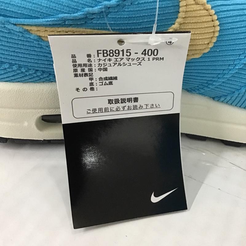 ナイキ NIKE スニーカー スニーカー FB8915-400 AIR MAX 1 PRM コーデュロイ 26cm 26.0cm ロゴ、文字 水色 / ライトブルー / X 白 / ホワイト / X ベージュ / ベージュ /  メンズ USED 古着 中古 10098640