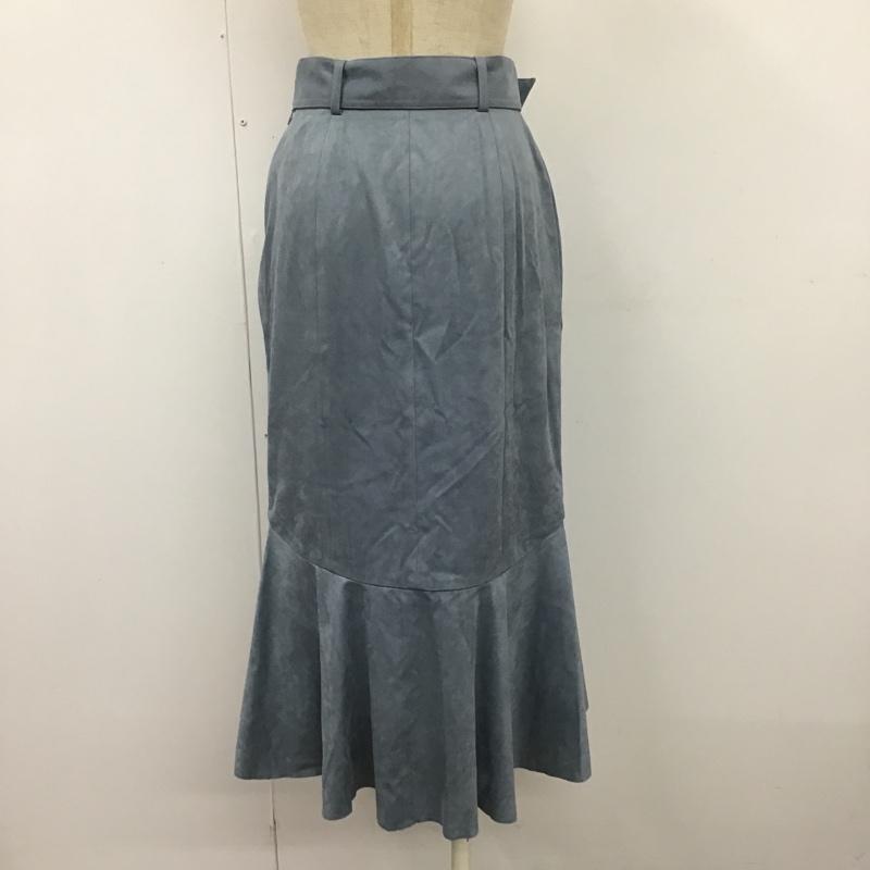 レディアゼル REDYAZEL スカート ロングスカート 02-2022500028 フェイクスエードラッフルヘムスカート 膝上 S 無地 青 / ブルー /  レディース USED 古着 中古 10098685