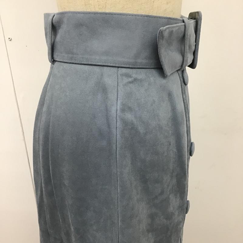 レディアゼル REDYAZEL スカート ロングスカート 02-2022500028 フェイクスエードラッフルヘムスカート 膝上 S 無地 青 / ブルー /  レディース USED 古着 中古 10098685