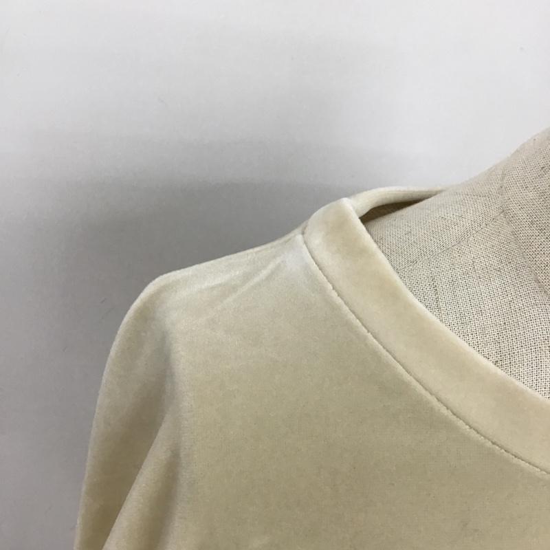 ザラ ZARA カットソー 長袖 1014 422 712 ベロア風 S 無地 アイボリー / アイボリー /  レディース USED 古着 中古 10098689