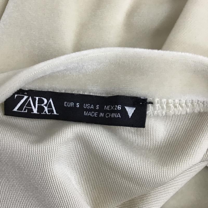 ザラ ZARA カットソー 長袖 1014 422 712 ベロア風 S 無地 アイボリー / アイボリー /  レディース USED 古着 中古 10098689