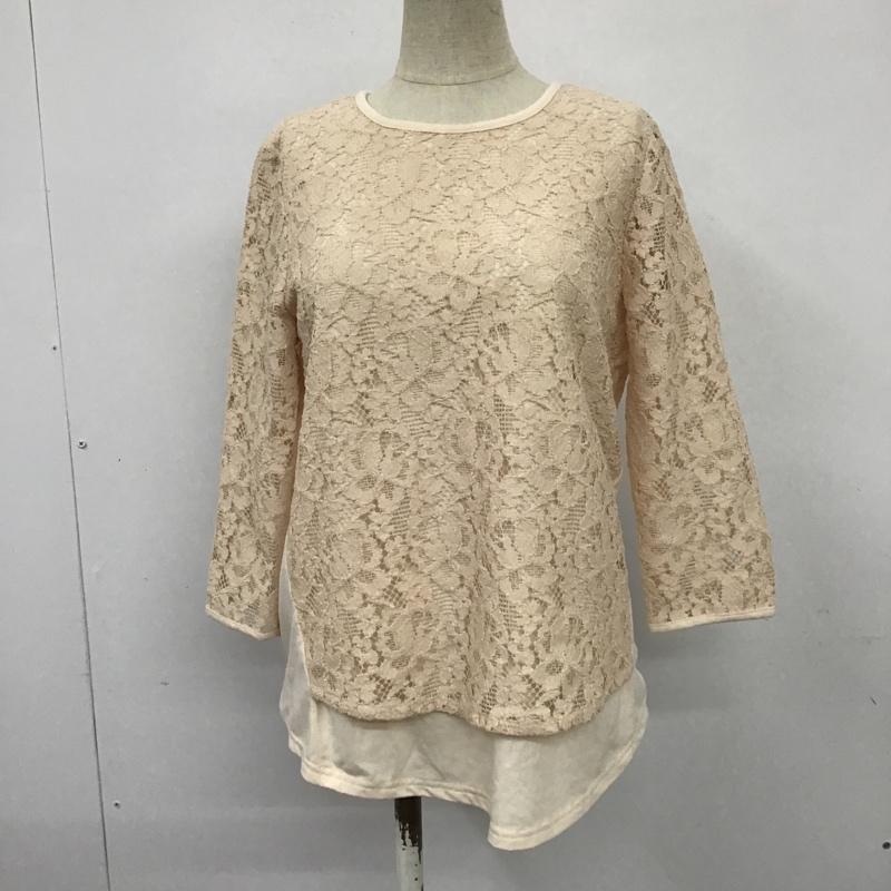 ミラオーウェン Mila Owen カットソー 七分袖 FREE 無地 ベージュ / ベージュ / X 桃 / ピンク /  レディース USED 古着 中古 10098700