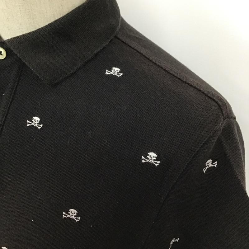 ポロバイラルフローレン Polo by RALPH LAUREN ポロシャツ 半袖 ドクロ スカル S 刺繍 黒 / ブラック /  メンズ USED 古着 中古 10098724