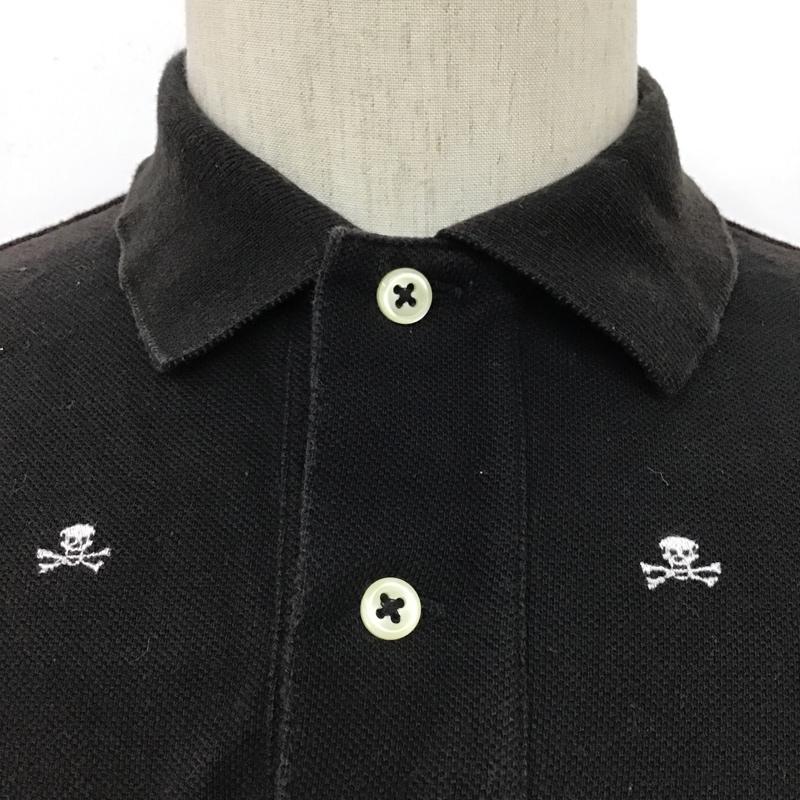 ポロバイラルフローレン Polo by RALPH LAUREN ポロシャツ 半袖 ドクロ スカル S 刺繍 黒 / ブラック /  メンズ USED 古着 中古 10098724