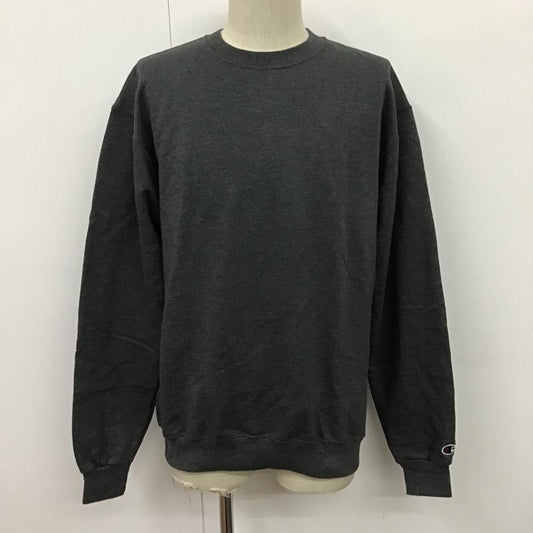 チャンピオン Champion トレーナー 長袖 スウェット 裏起毛 XL ワンポイント ダークグレー / ダークグレー /  メンズ USED 古着 中古 10098748