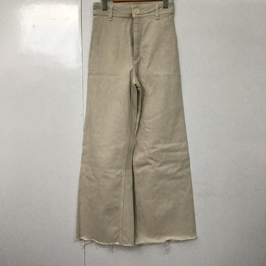 ザラ ZARA ボトムス ボトムス フレアパンツ カットオフ 無地 アイボリー / アイボリー /  レディース USED 古着 中古 10098765