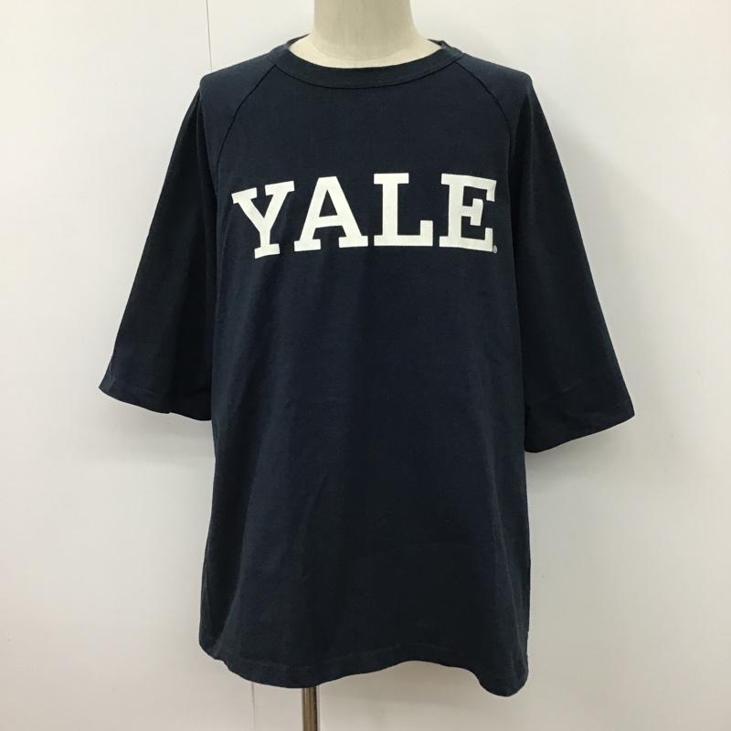 チャンピオン Champion Tシャツ 半袖 YALE UNIVERSITY XL ロゴ、文字 X プリント 紺 / ネイビー /  メンズ USED 古着 中古 10098815